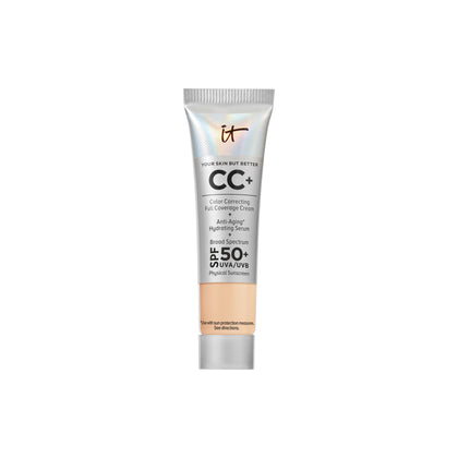 IT Cosmetics travel tube front view showing compact full-coverage cream