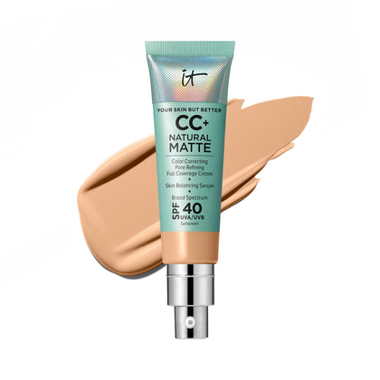 IT Cosmetics front tube shot showing medium shade and SPF 40 for daily protection