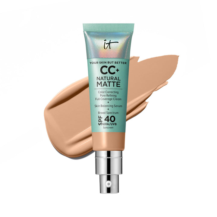 IT Cosmetics front packaging showing CC+ Natural Matte Neutral Medium and benefits