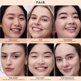 IT Cosmetics applied on model before and after for reduced shine and pores