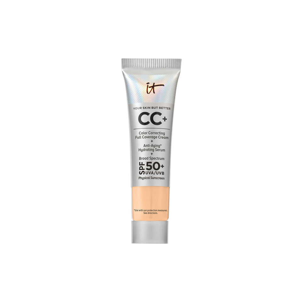 IT Cosmetics travel tube front view showing shade and branding for easy identification