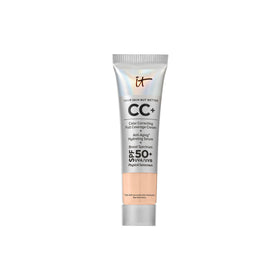 IT Cosmetics travel tube front view showing compact SPF coverage benefit