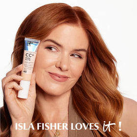 IT Cosmetics CC+ Nude Glow pump dispensing product demonstrating controlled, mess-free usage