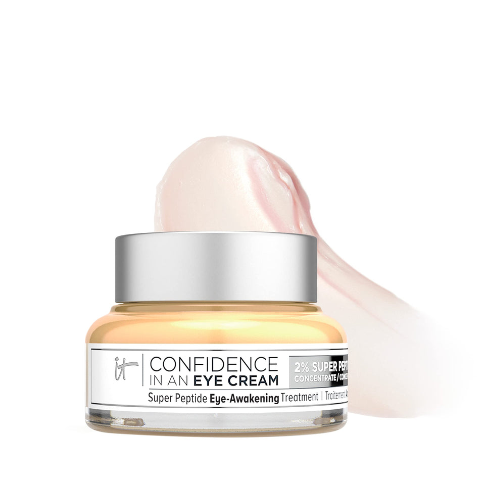 IT Cosmetics jar front view showing clean packaging and brand appeal