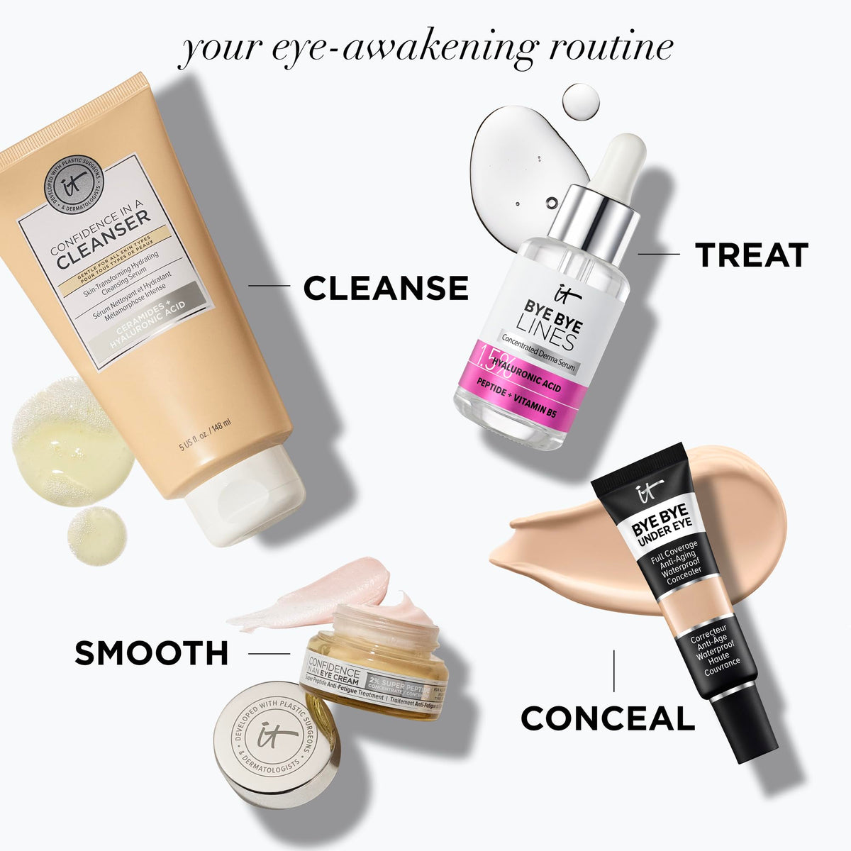 IT Cosmetics jar on bathroom shelf in bright setting showing everyday routine convenience