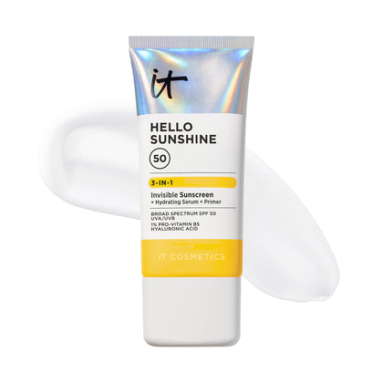 IT Cosmetics front packaging showing bottle and SPF 50 benefits and compact size