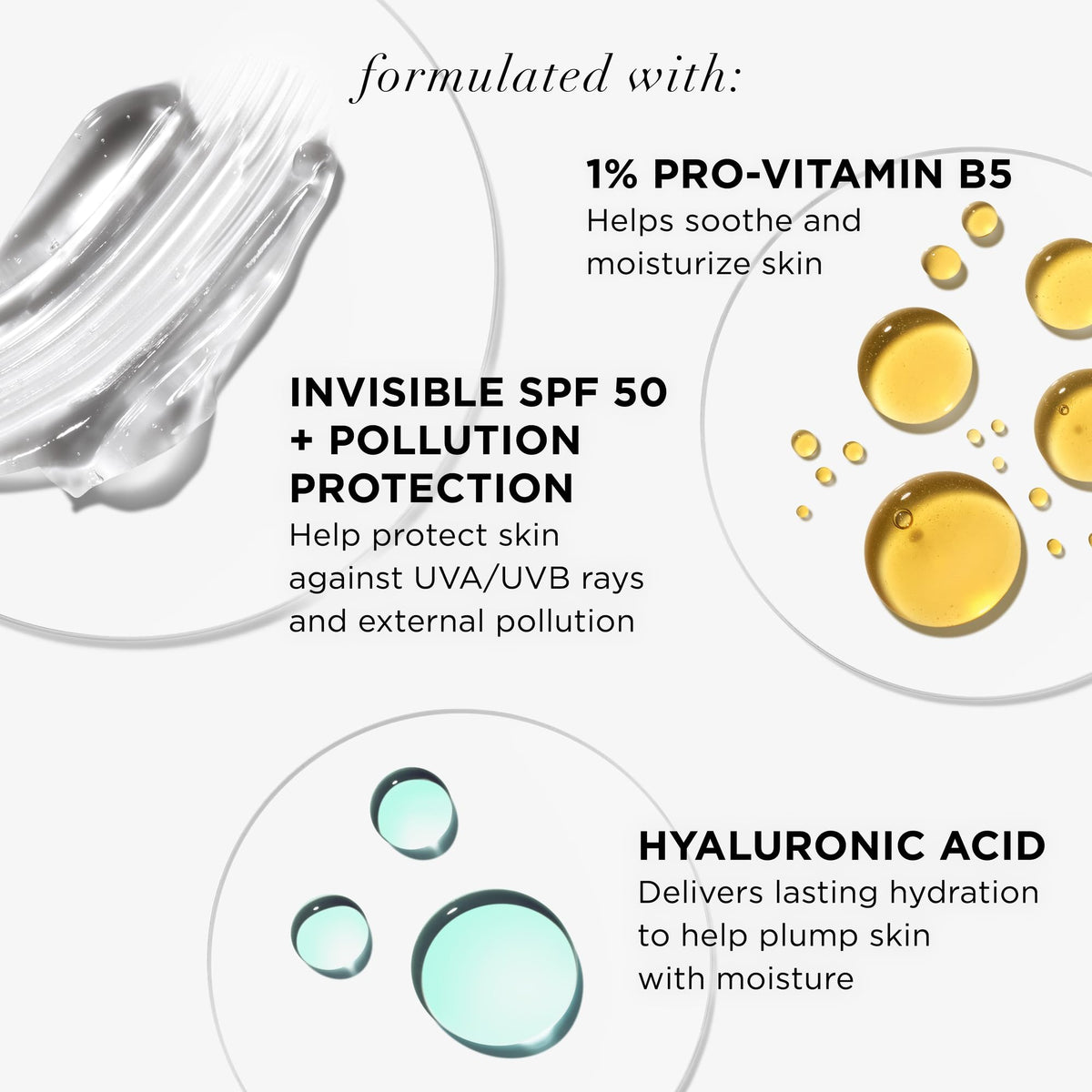 IT Cosmetics label close-up highlighting pro-vitamin B5 and hyaluronic acid