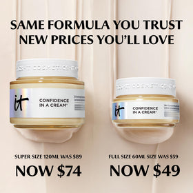 IT Cosmetics on bathroom vanity lifestyle scene for daily skincare routine benefit