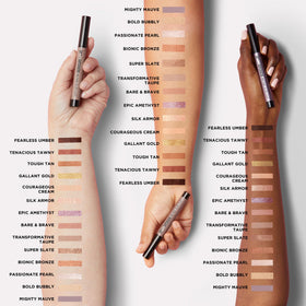 IT Cosmetics stick beside a coin showing travel-friendly size and portability