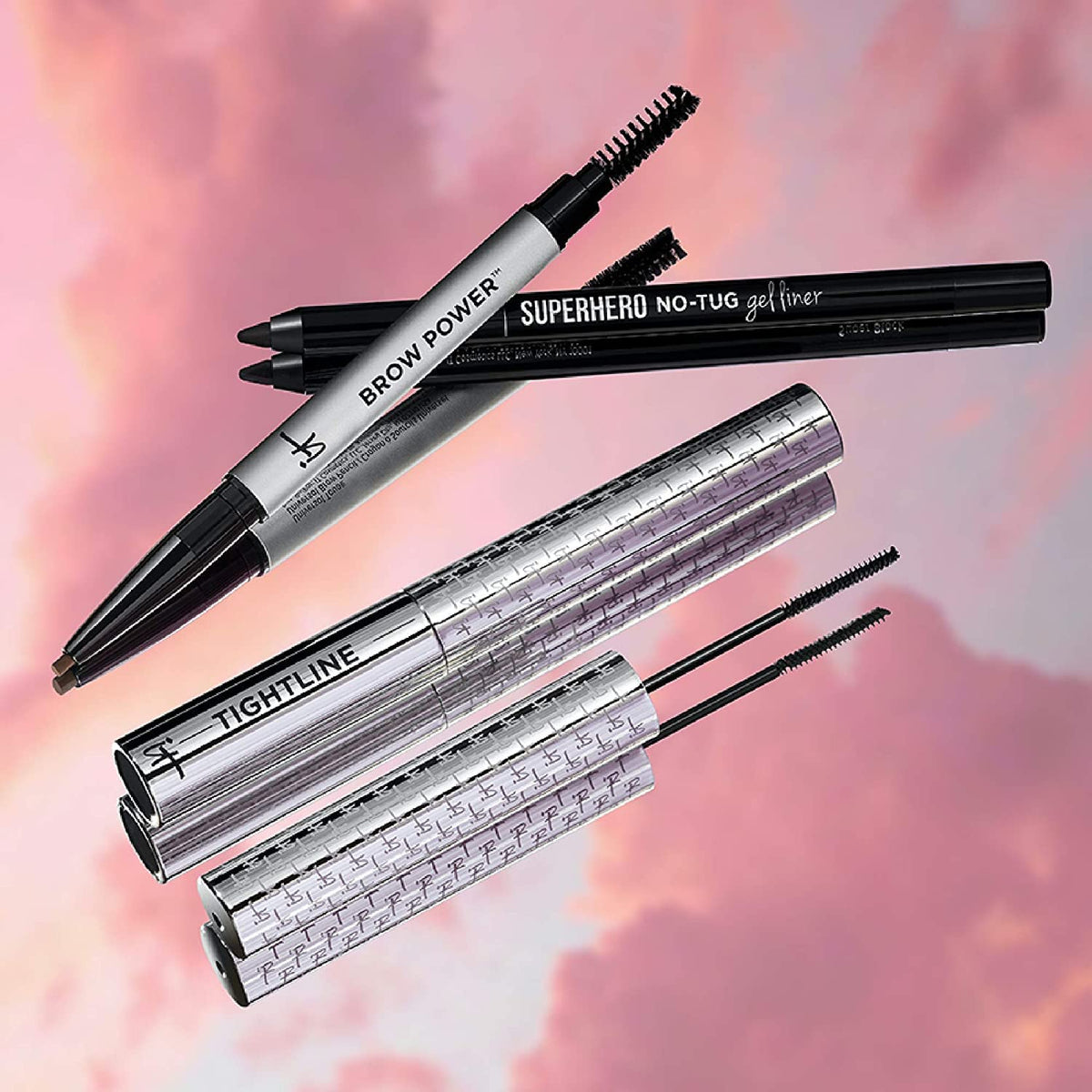 IT Cosmetics Tightline tube beside a coin to show travel size and portability