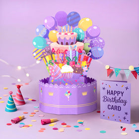 ITABLETAS 3D pop-up greeting card interior view for adding a personal birthday message