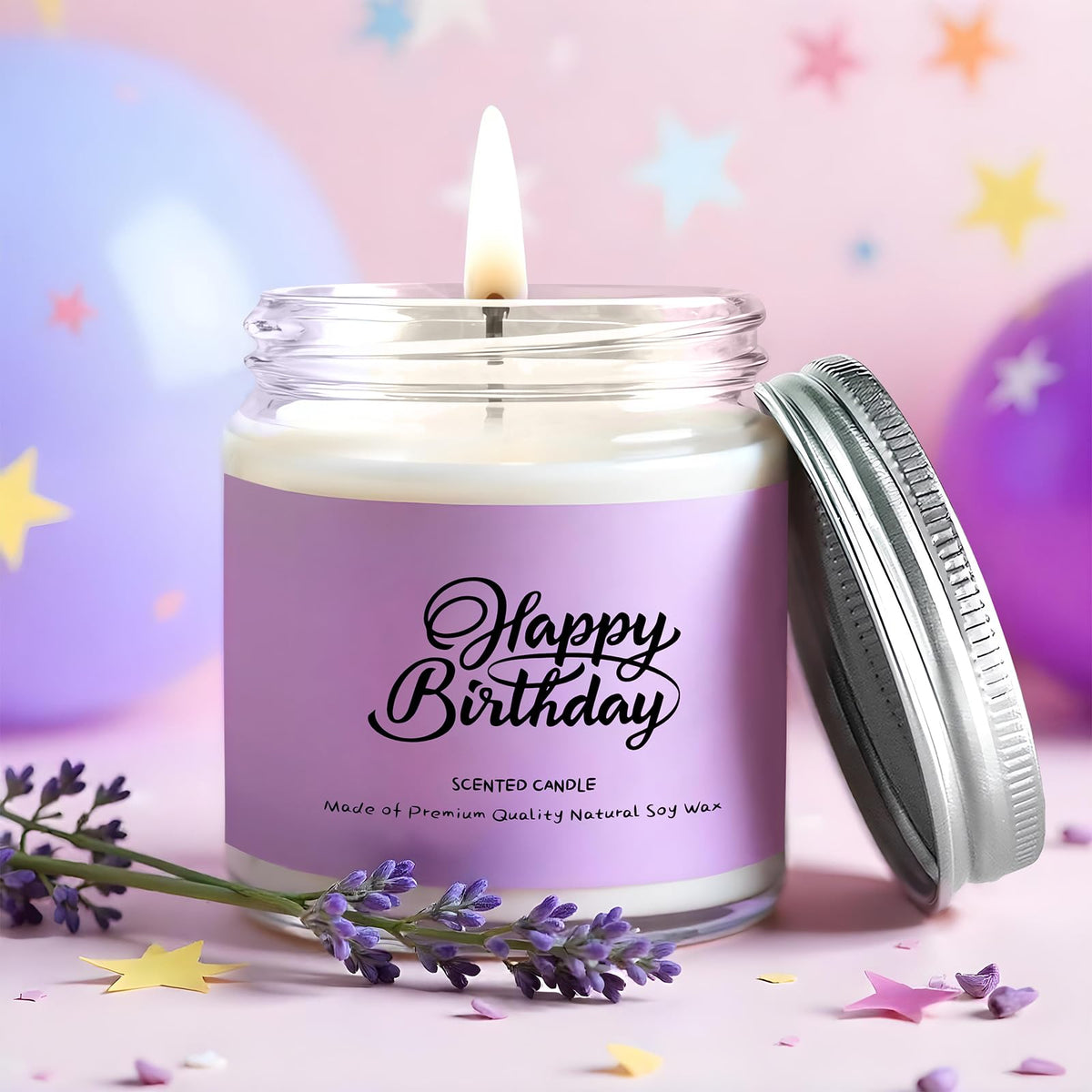 ITABLETAS "happy birthday" candle label close-up creating warm ambience for celebration