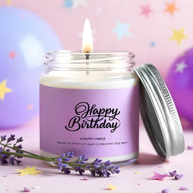 ITABLETAS "happy birthday" candle label close-up creating warm ambience for celebration