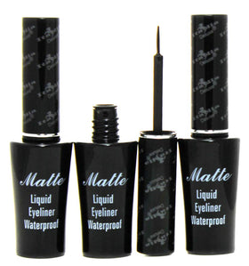 Italia Deluxe front packaging showing three matte waterproof eyeliners for reliable definition