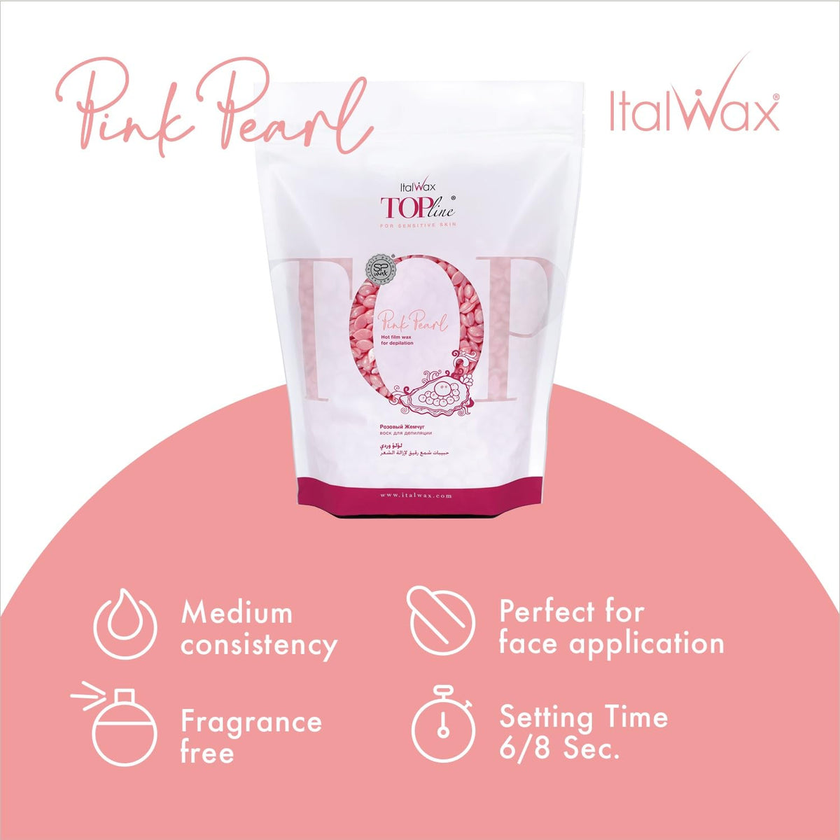 Italwax close-up of semi-creamy bead texture highlighting smooth application control