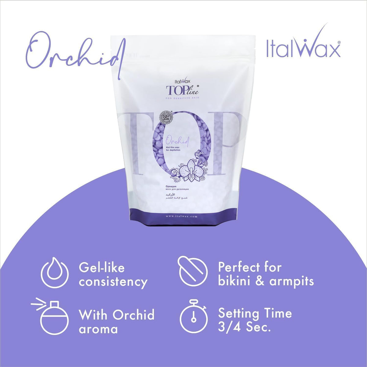 Italwax melted jelly wax in a pot demonstrating glossy consistency and fast setting