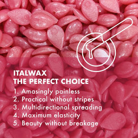 Italwax applying wax on upper lip showcasing precise coverage and gentle control