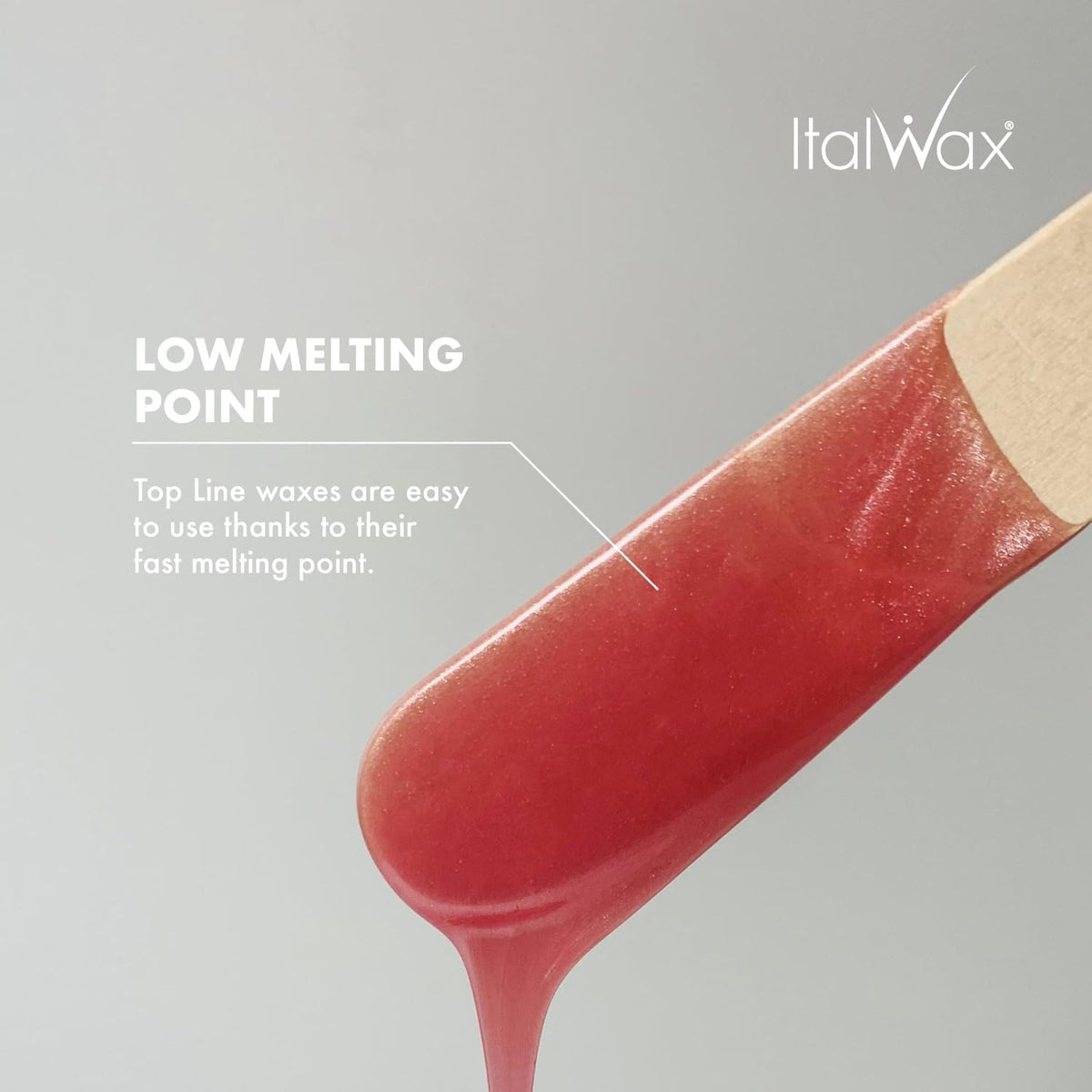 Italwax melted wax texture demonstrating smooth spread and precise application benefit