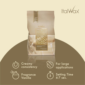 Italwax close-up of wax bead texture offering creamy application benefit