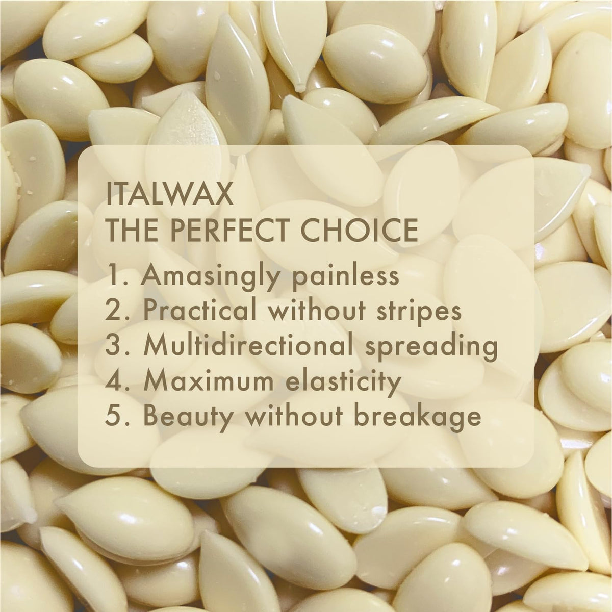 Italwax packaging label close-up highlighting Italian professional quality