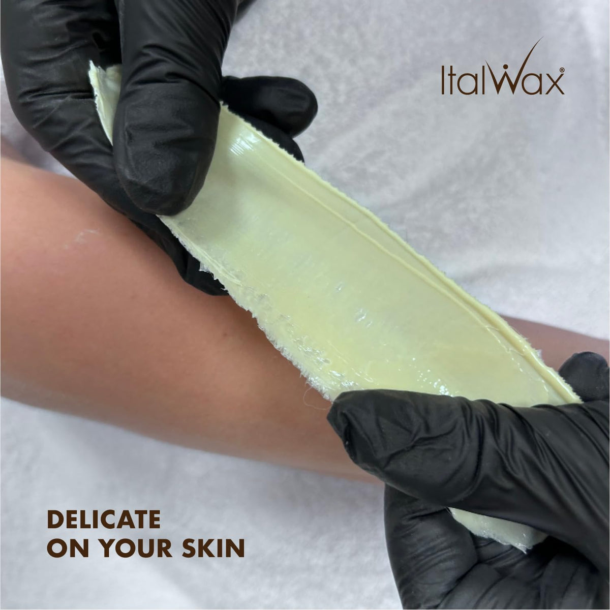 Italwax jar in spa setting suggesting professional-grade results and calm atmosphere