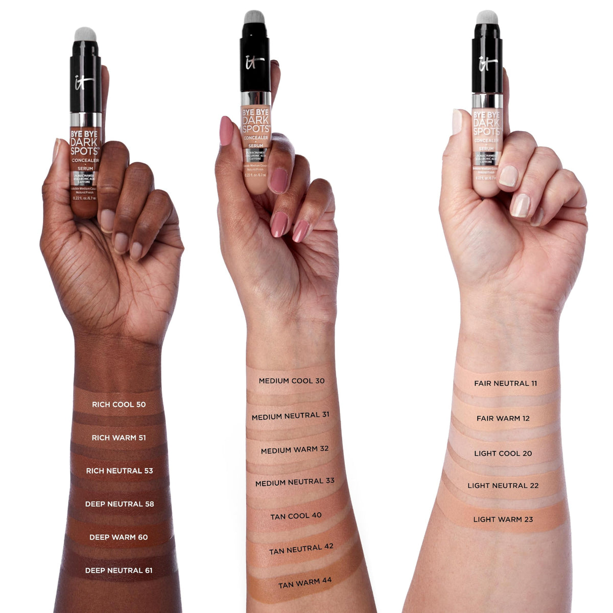IT Cosmetics product drop showing serum-like consistency and brightening benefits