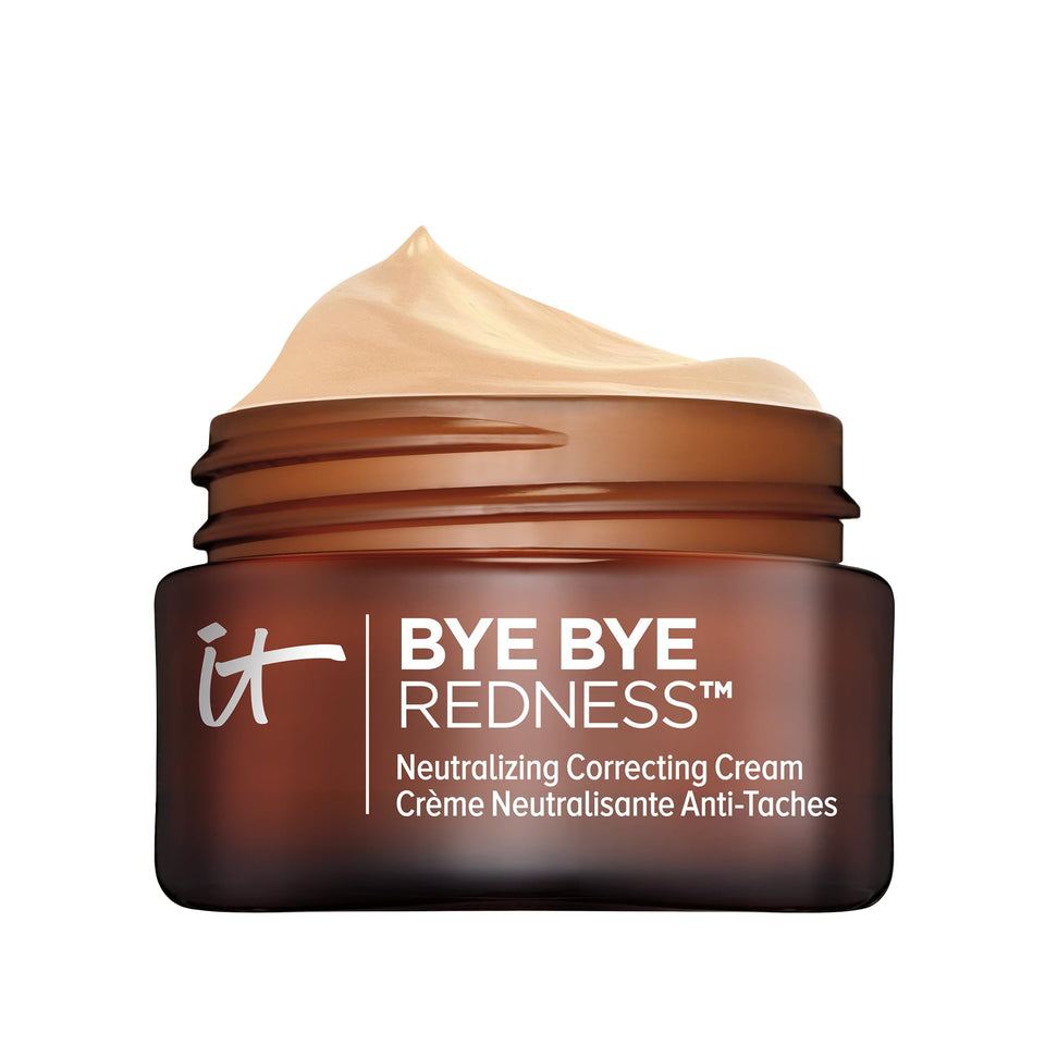 IT Cosmetics front packaging showing compact corrective cream, conveys portable coverage