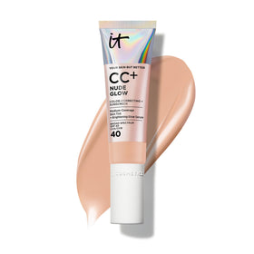 IT Cosmetics bottle front packaging showing neutral medium shade and glow benefits