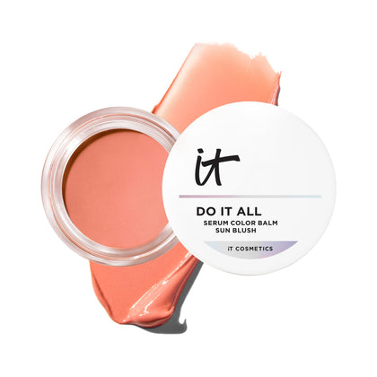 IT Cosmetics Sunlit front tube showing compact balm and branding, easy-to-carry