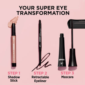 IT Cosmetics eyeliner next to ingredient callouts illustrating avocado oil and chamomile benefits
