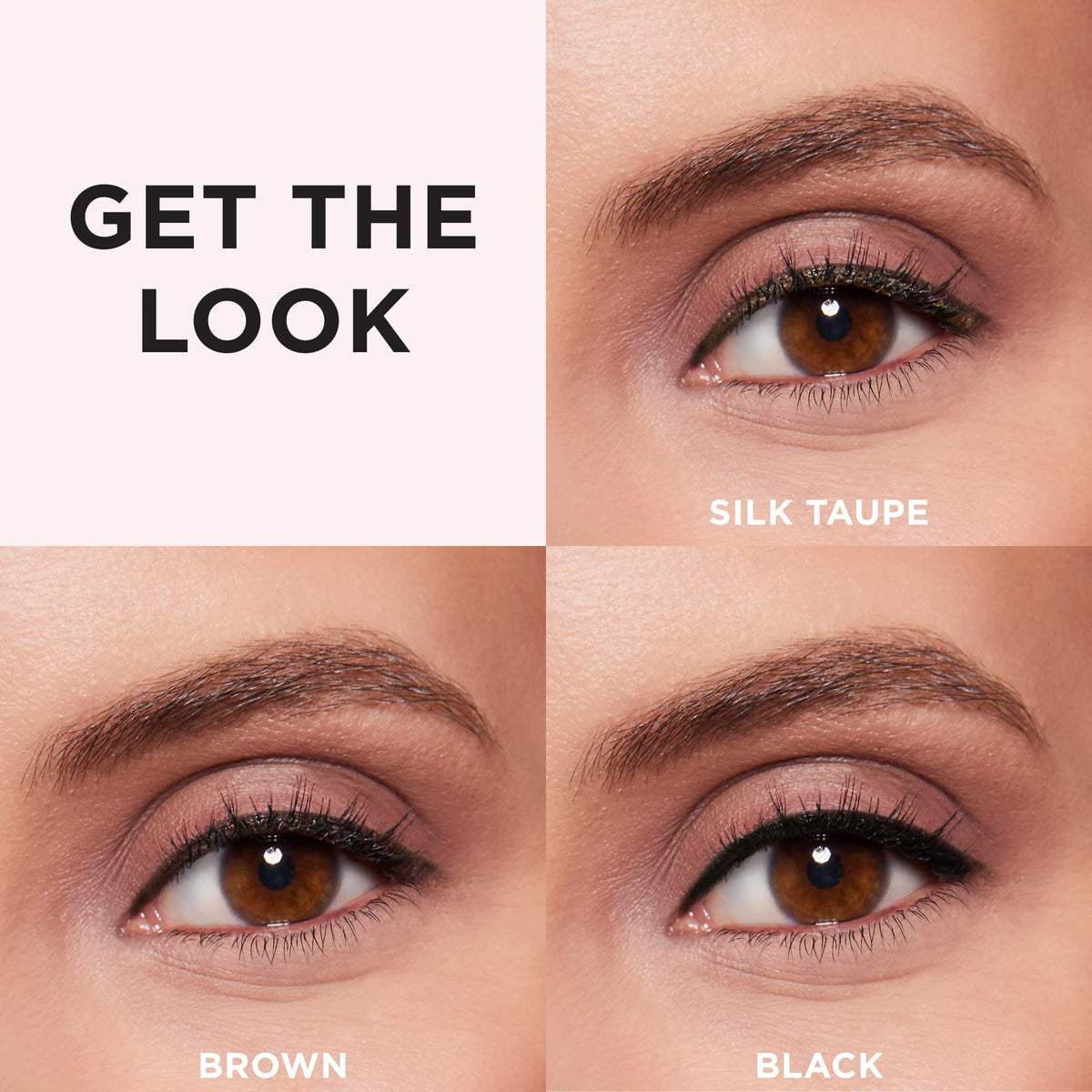 IT Cosmetics black eyeliner texture swipe on skin demonstrating rich pigment and smooth glide