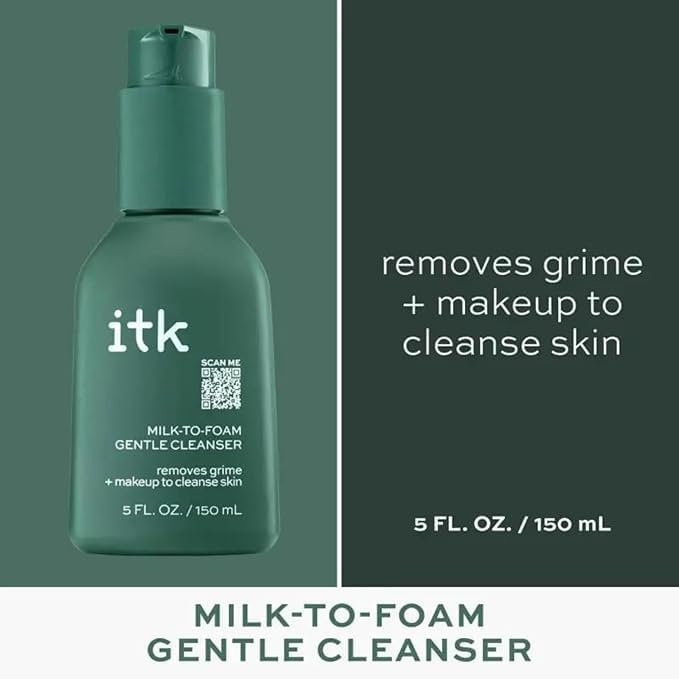 ITK close-up of creamy milk-to-foam texture for gentle cleansing