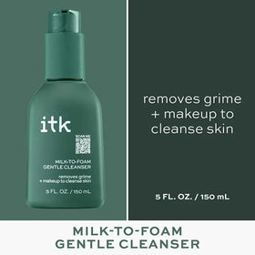 ITK close-up of creamy milk-to-foam texture for gentle cleansing