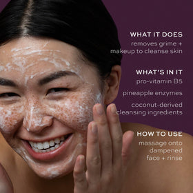 ITK label highlighting pineapple, coconut enzymes and pro‑vitamin B5
