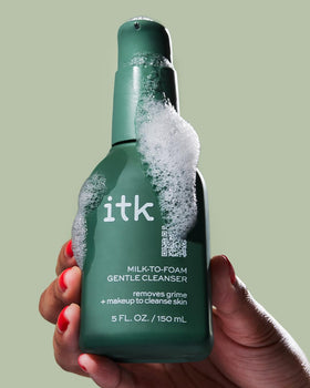 ITK removing makeup showing clearer skin and effective cleansing