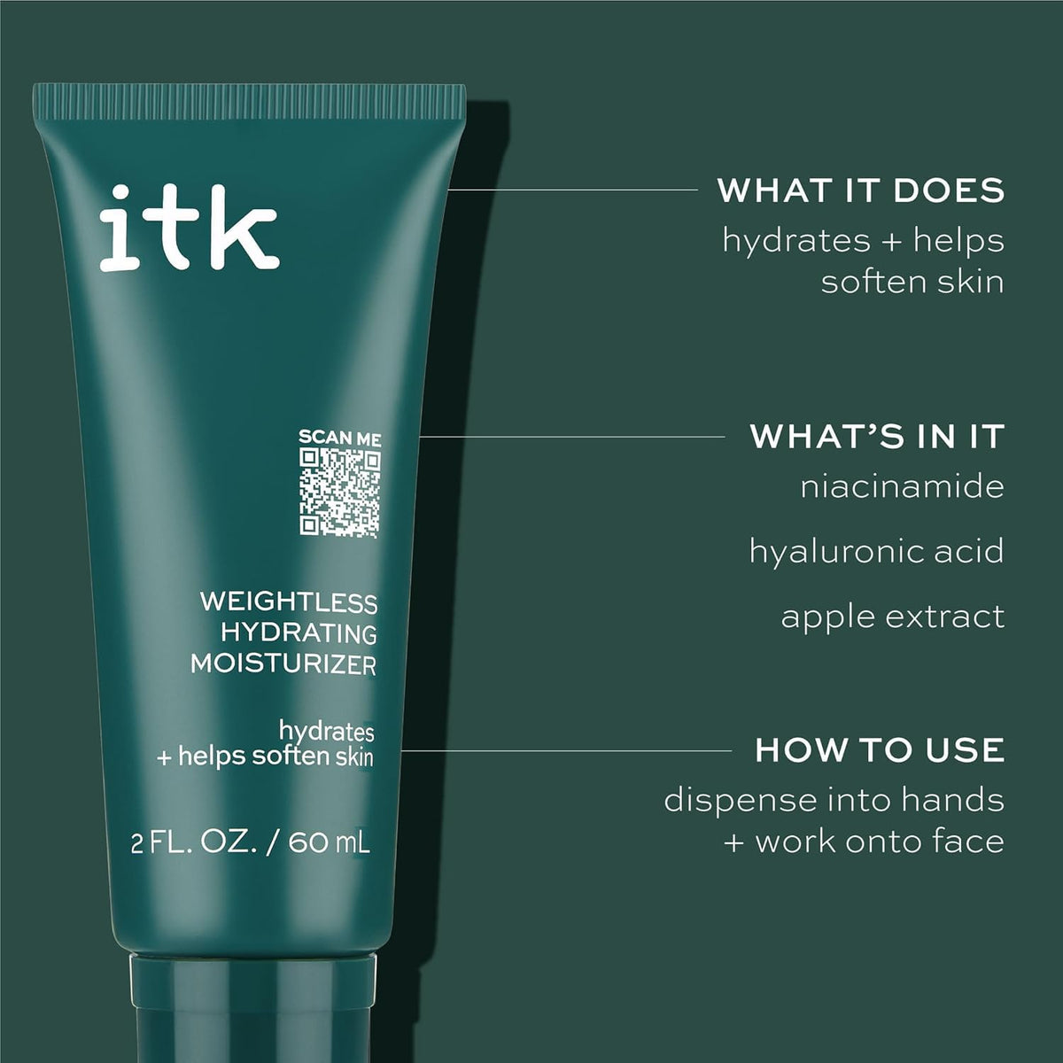 ITK moisturizer open jar showing smooth cream texture for fast absorption and hydration