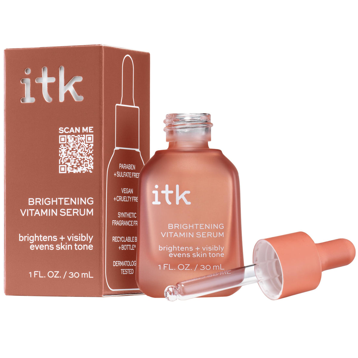 ITK serum staged on bathroom counter in routine setting, suggests daily use benefit