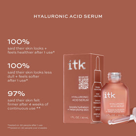 ITK serum texture closeup highlighting lightweight absorbent gel for fast hydration
