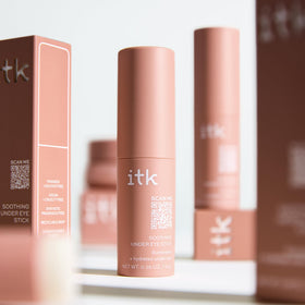 ITK before and after under eye area showing reduced puffiness effect