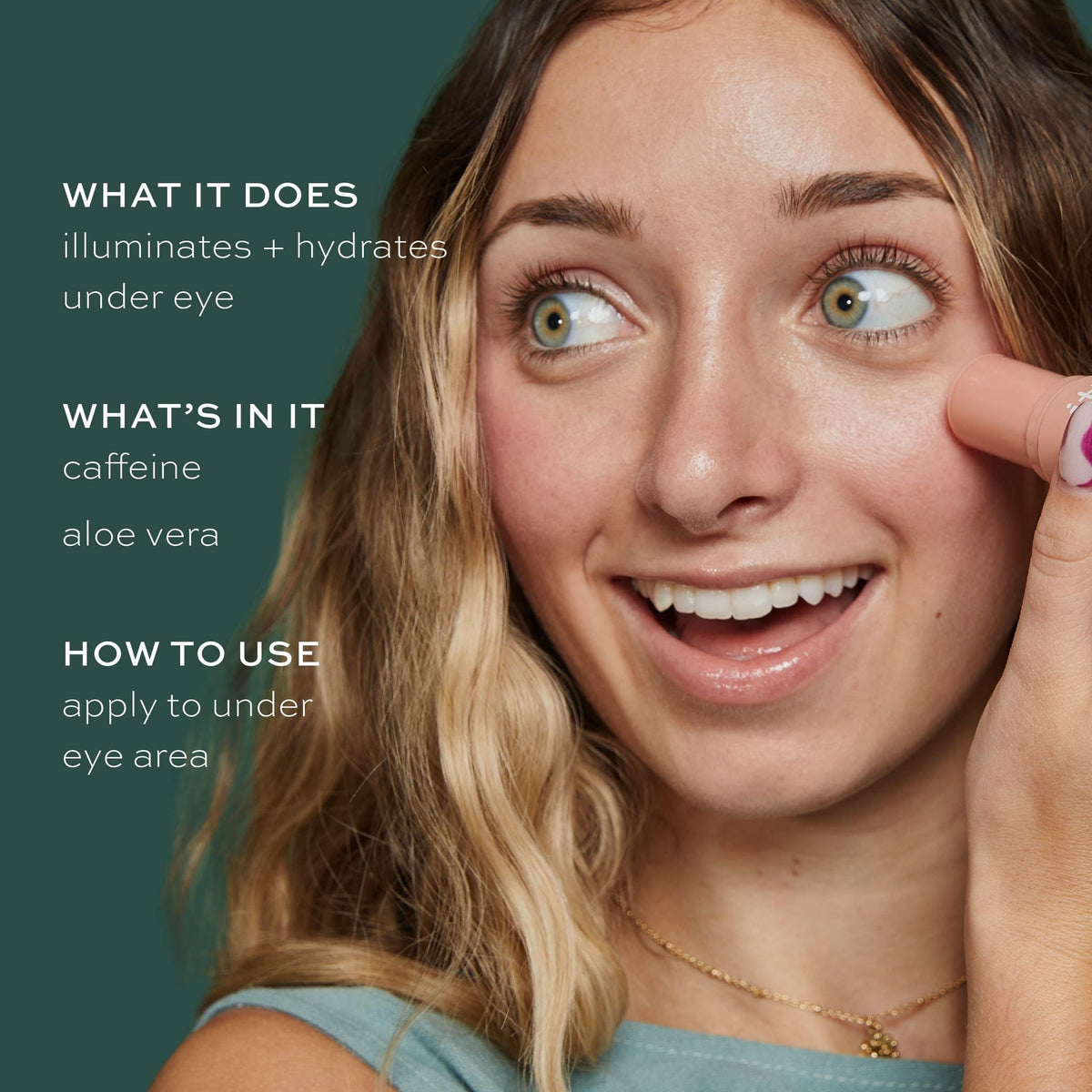 ITK twist-up detail of under eye stick for precise, mess-free application