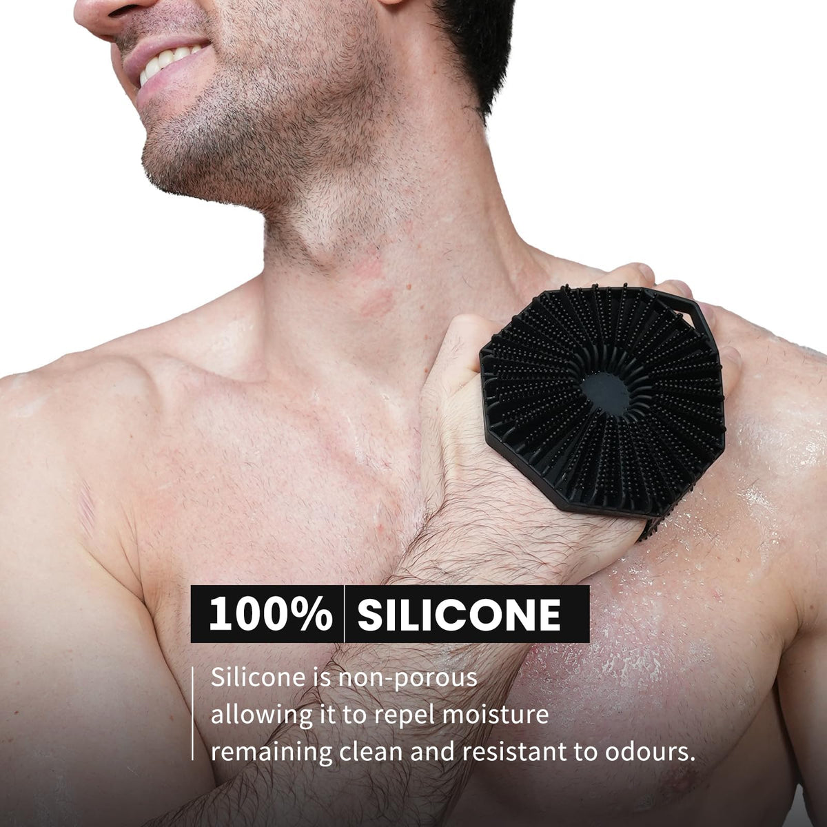 iTokGoK close-up of fine silicone bristles for gentle cleansing and better lather