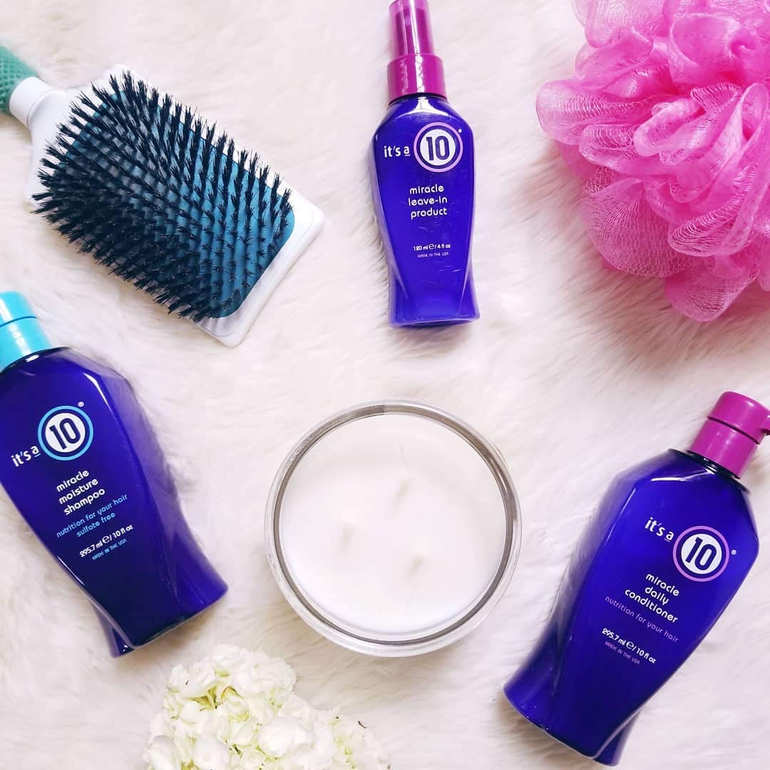 It's a 10 Haircare application in hand demonstrating easy distribution