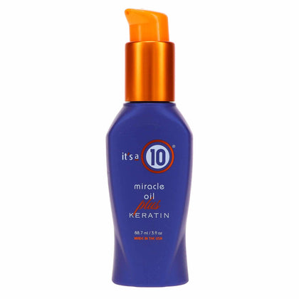 It's A 10 front bottle showing label and compact 3 oz size, convenient for travel