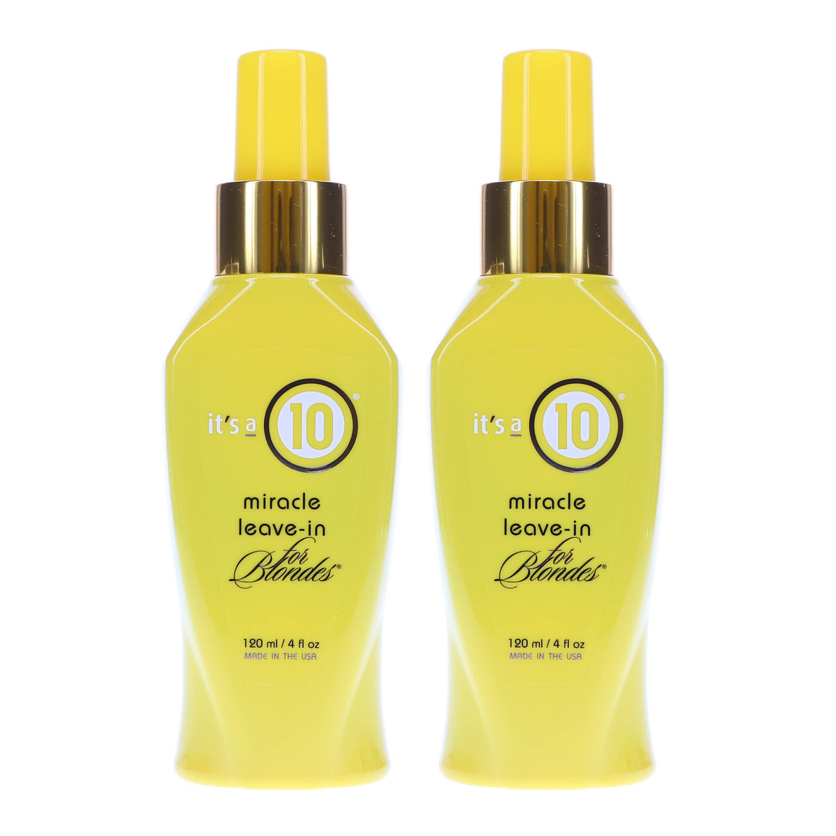 It's a 10 front packaging showing two 4 oz bottles and clear benefits