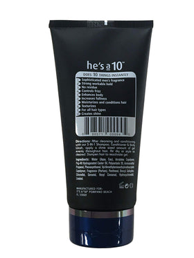 It's A 10 He Is A 10 Miracle Defining Gel Men texture close-up on palm demonstrating smooth, non-flaking formula and pliable hold