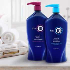 It's a 10 in-shower use showing shampoo and conditioner applied for hydrated hair