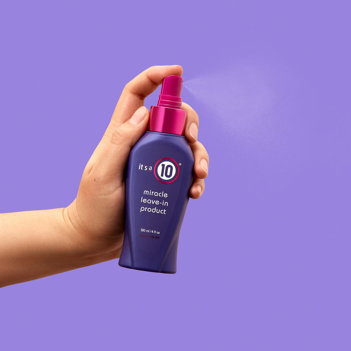 It's A 10 in use on wet hair showing detangling and improved manageability