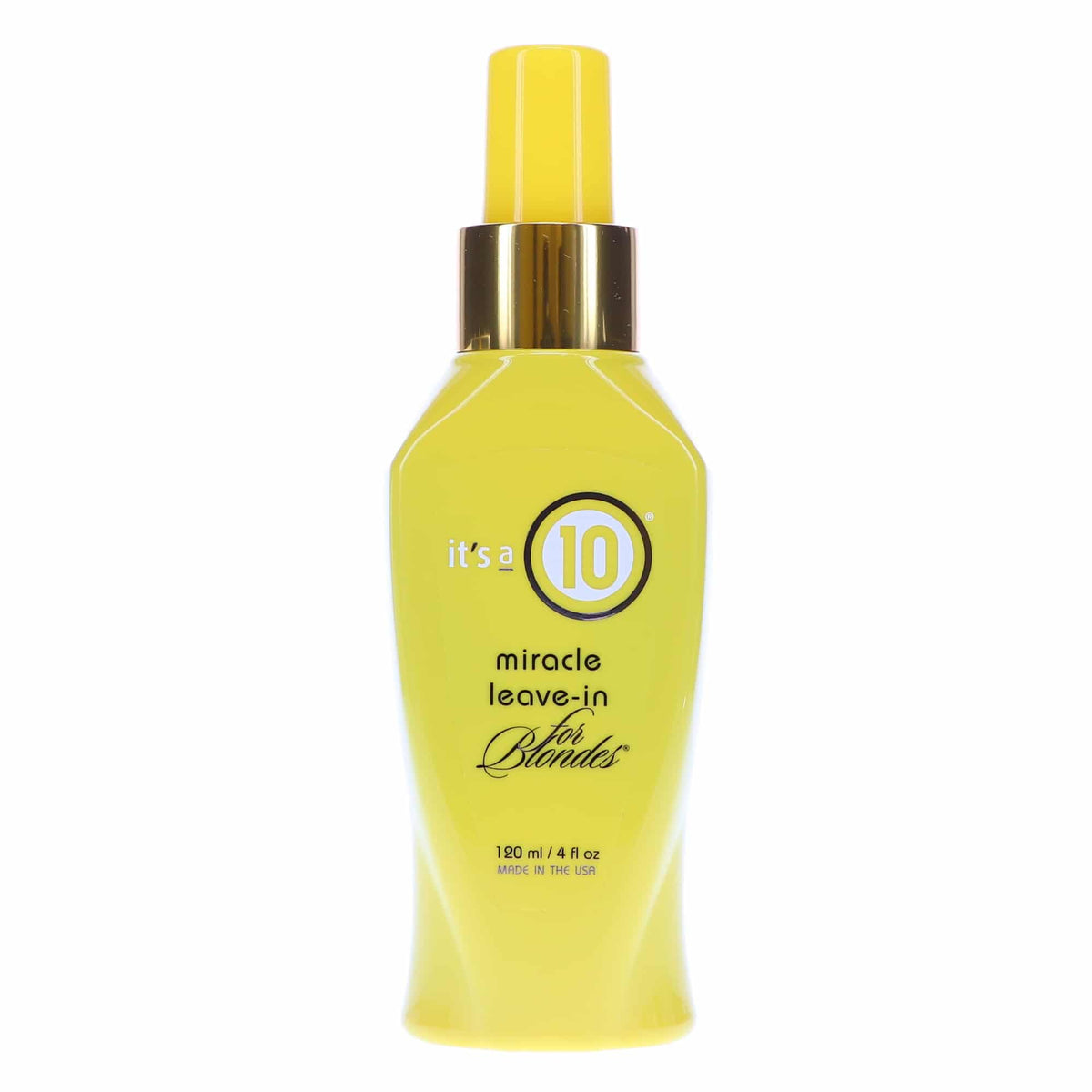 It's A 10 front packaging showing 4 oz bottle and label, enhancing travel convenience