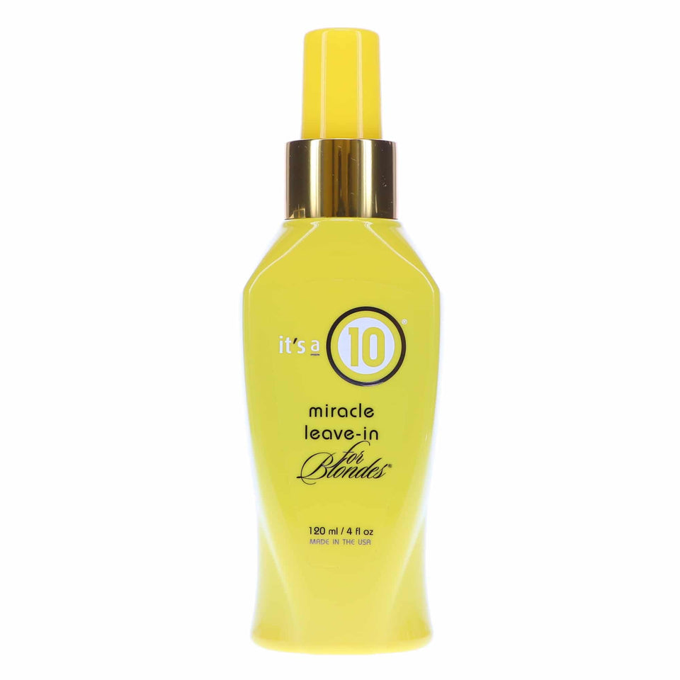 It's A 10 front packaging showing 4 oz bottle and label, enhancing travel convenience