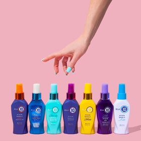 It's a 10 in bathroom routine scene showing everyday styling efficiency
